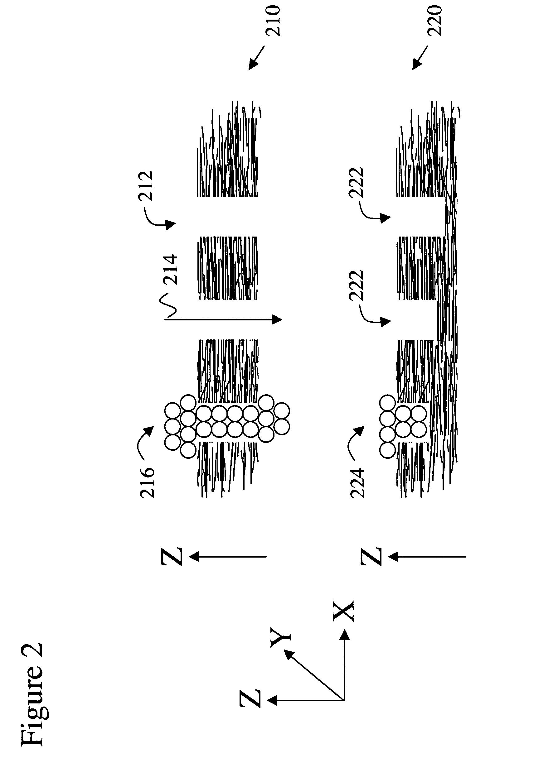 Nanotube mat with an array of conduits for biological cells