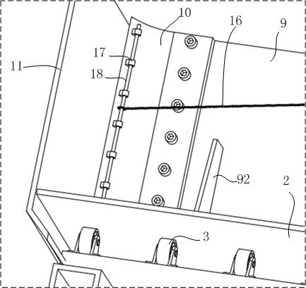 Unloading device with inclined and reciprocating bottom plate and transport vehicle