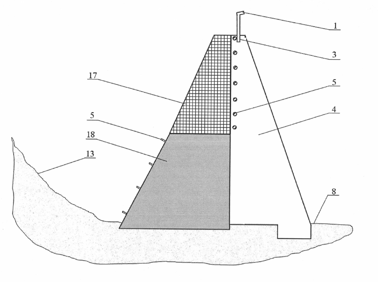 Method for preparing stone blocking dam by using waste and old rubber