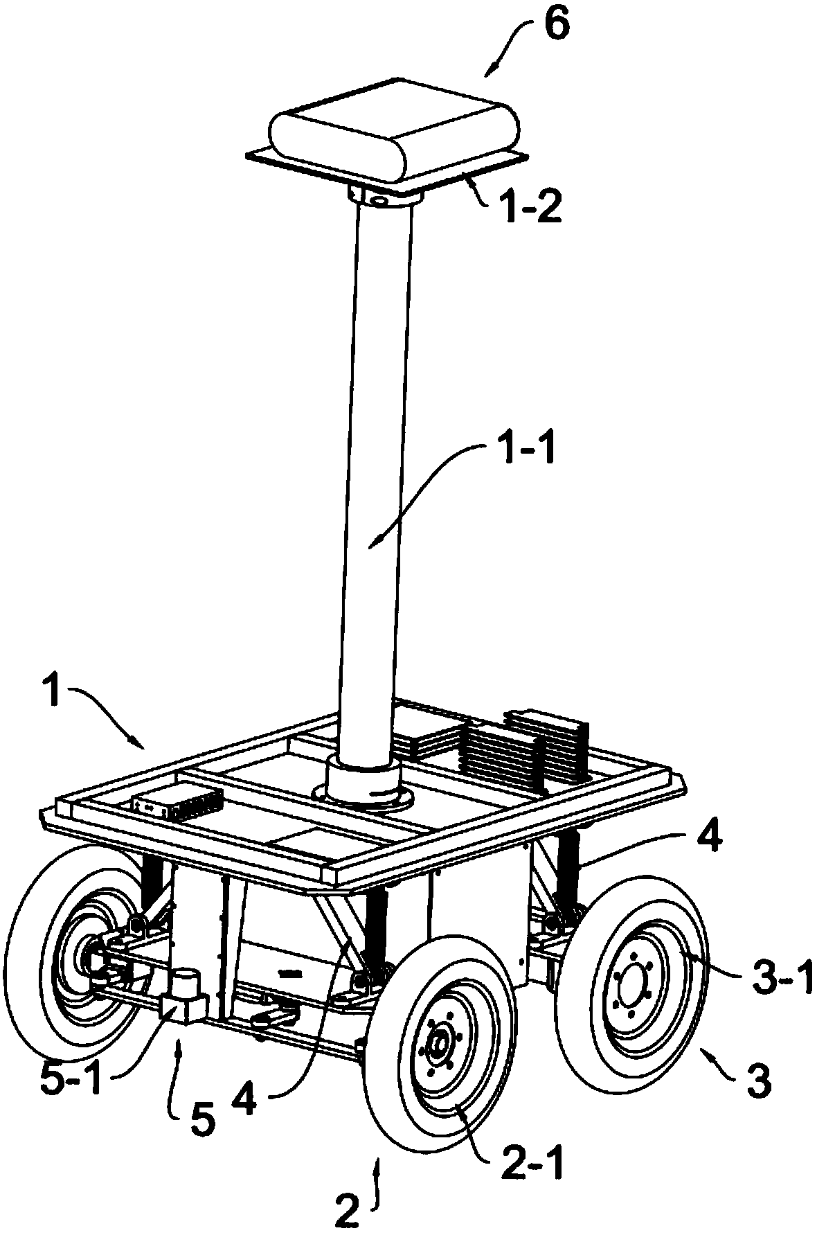 Outdoor patrol robot with damping device