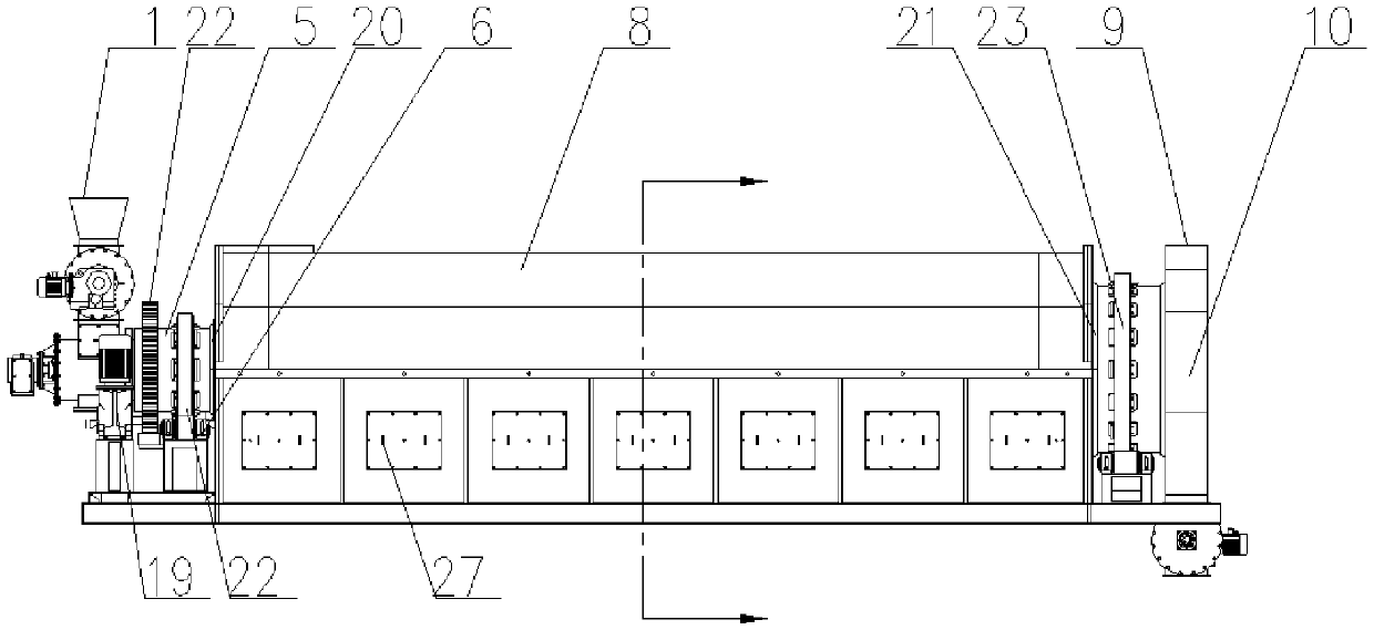 External thermal rotary organic contaminated soil thermal desorption device with inner tube bundle