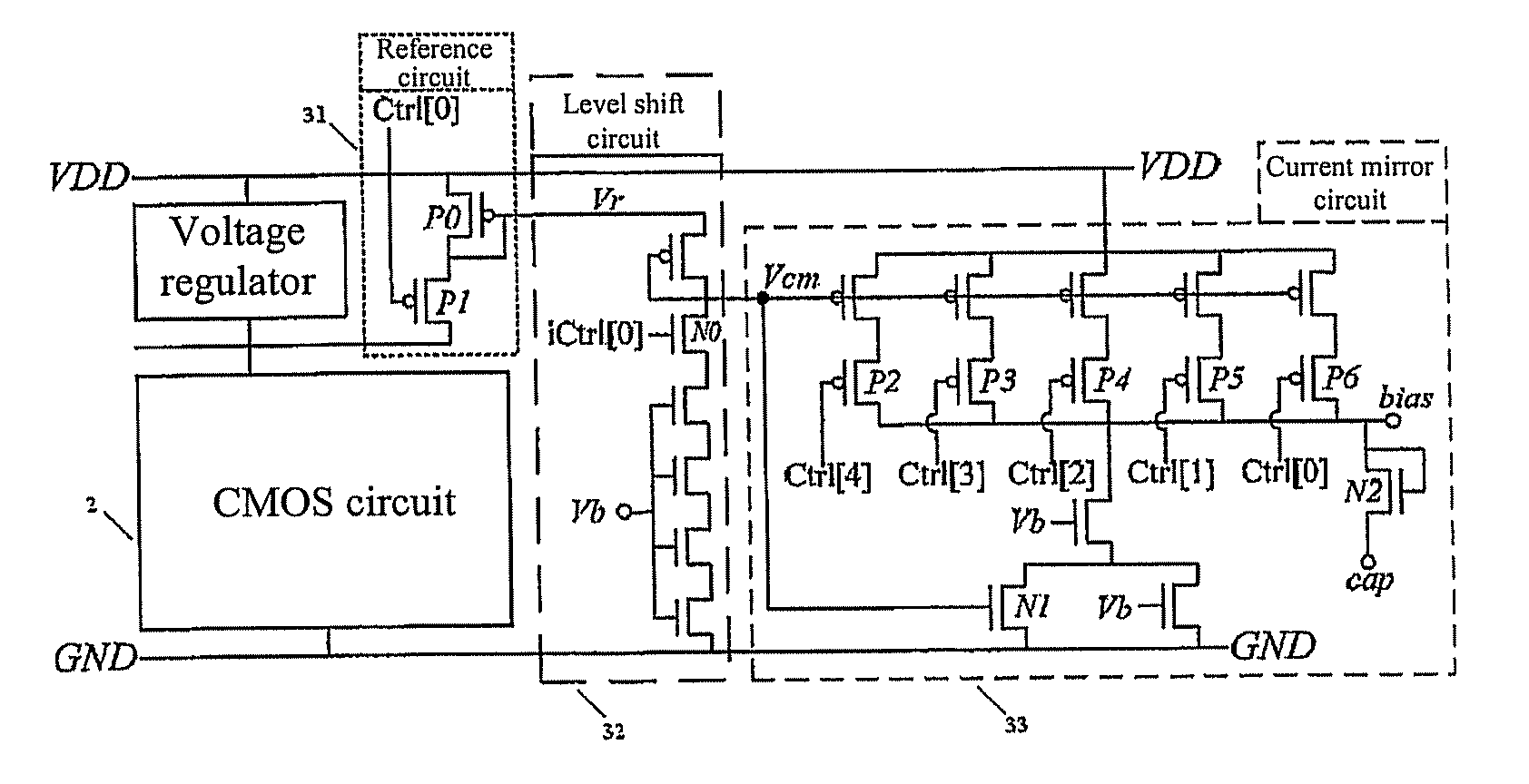 Self-aware adaptive power control system and a method for determining the circuit state