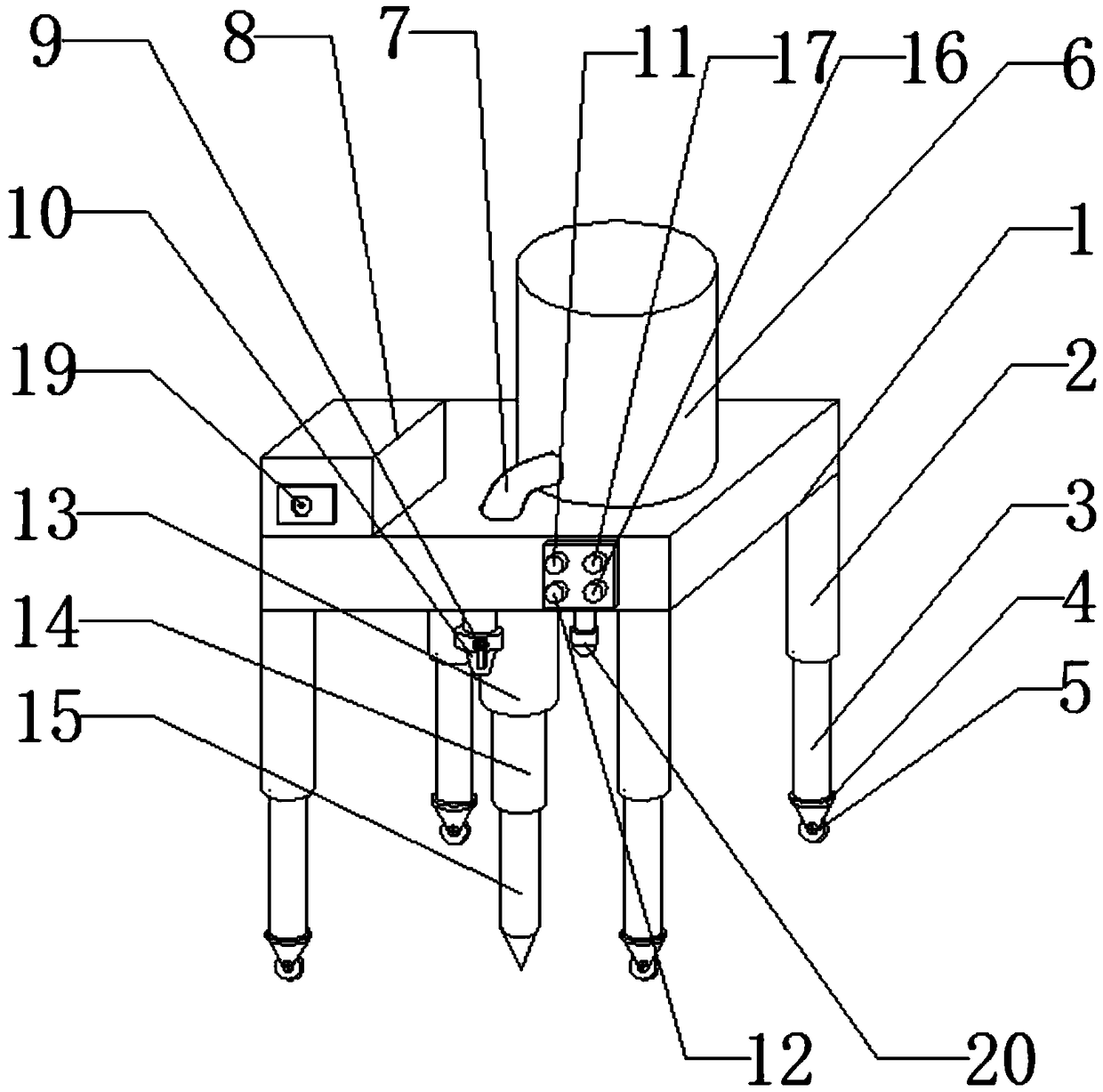 Automatic telescopic tree planting and punching machine