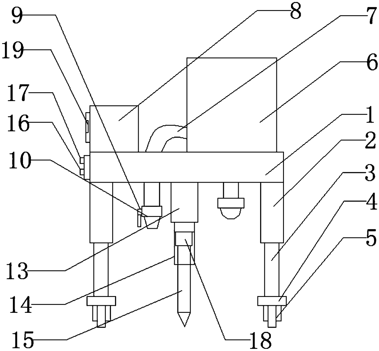 Automatic telescopic tree planting and punching machine