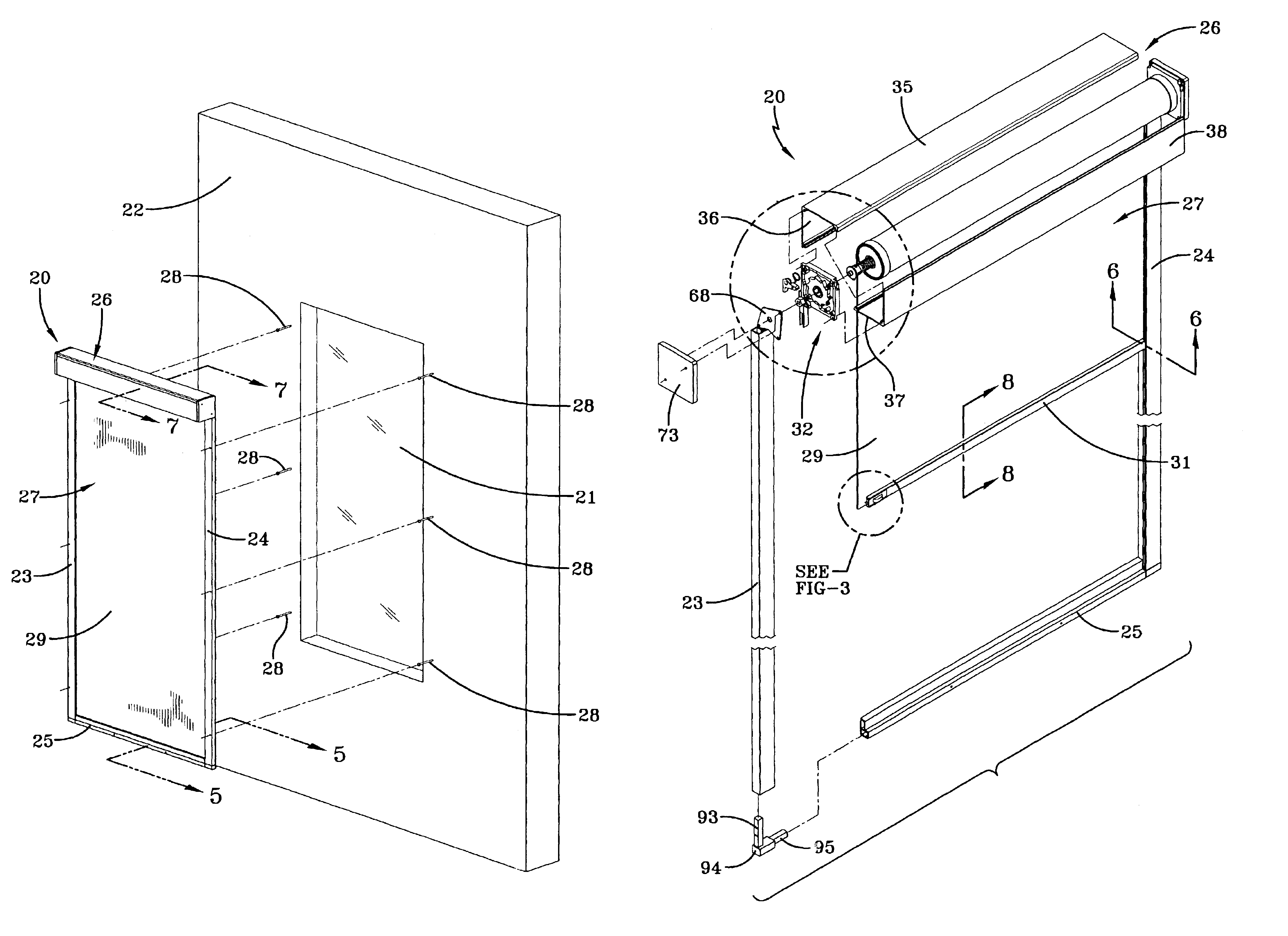 Apparatus for covering an opening in a building