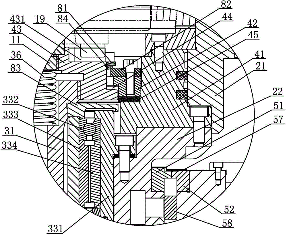 Universal side milling head for milling square rams