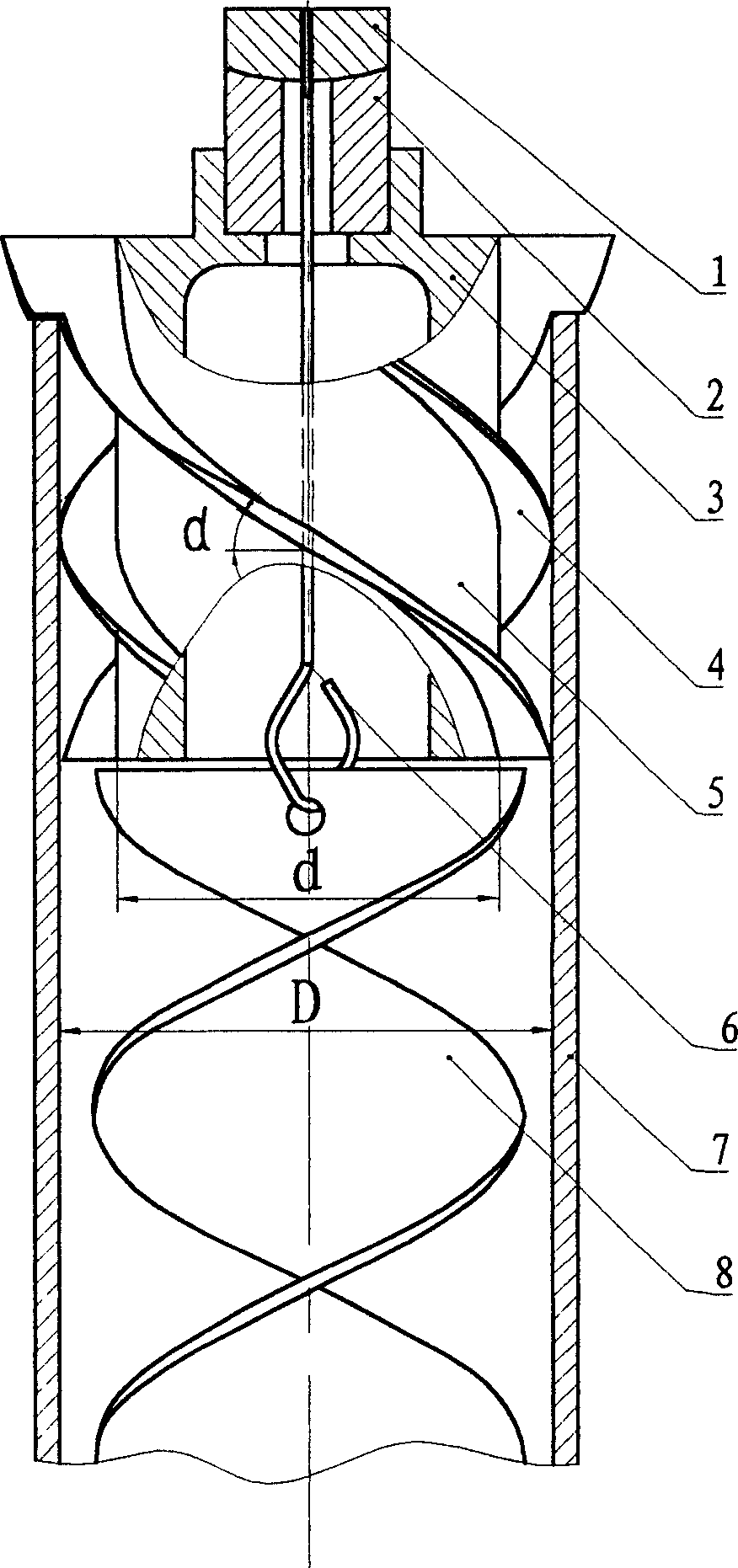 Axial positioning device of heat transfer pipe internal rotation cleaning element