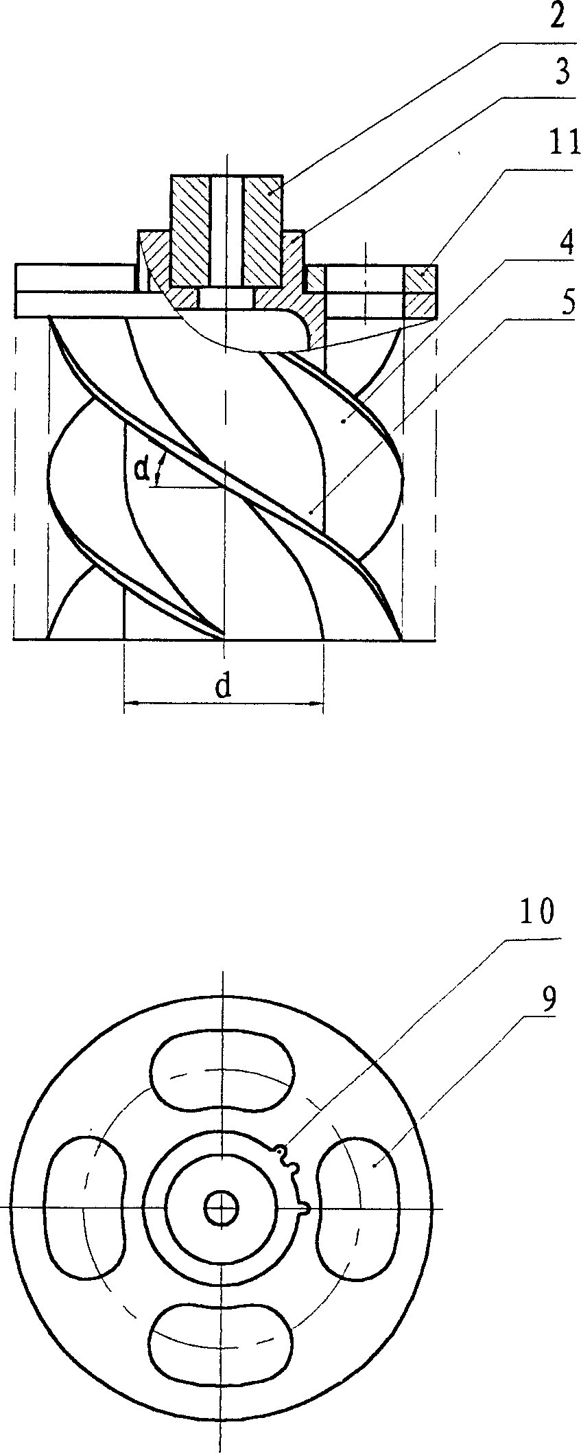 Axial positioning device of heat transfer pipe internal rotation cleaning element