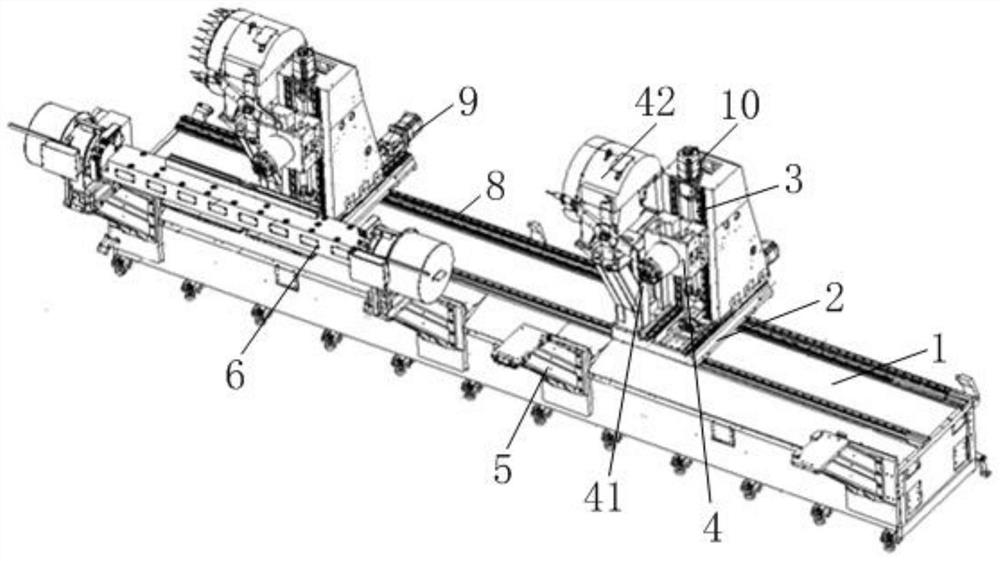 Special double-machine-head horizontal machining center for new energy automobile accessory machining