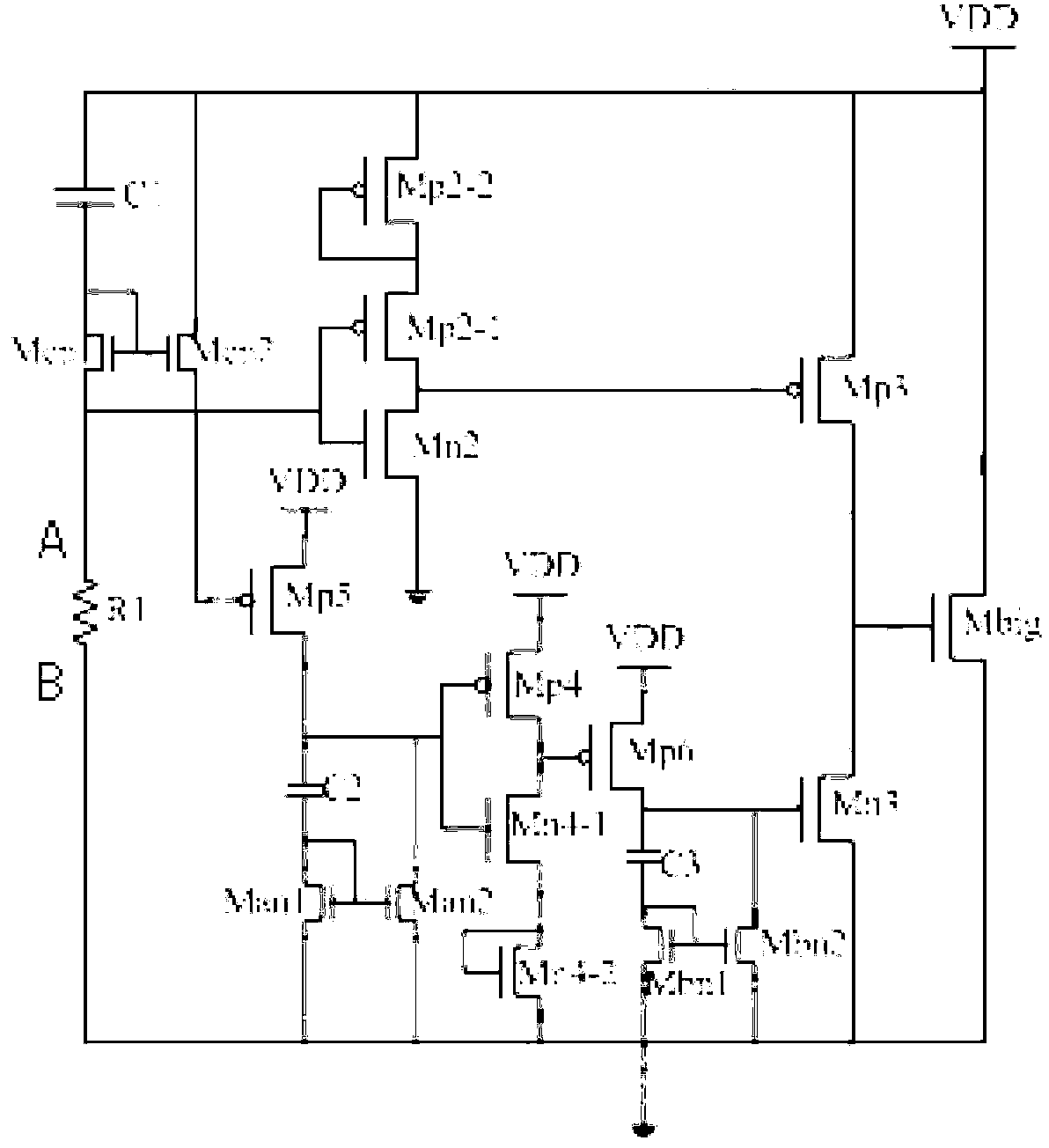 Anti-false-triggering power supply clamp ESD (Electro-Static Discharge) protection circuit