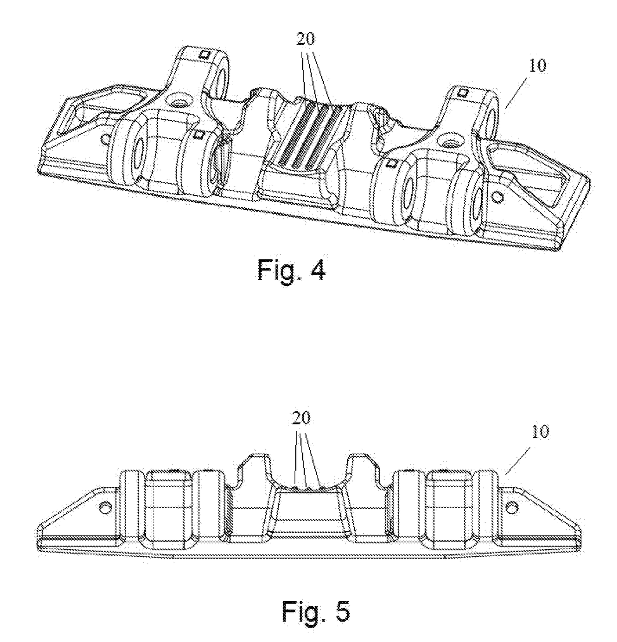 Explosive hardening of track shoes