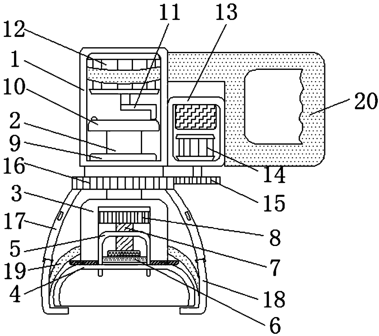 Ice block removing device in refrigerator with reciprocating vibration mode