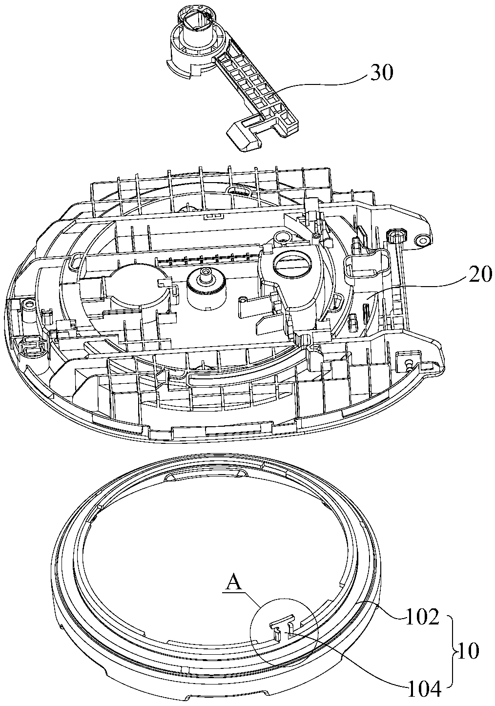 Lock catch structure, cover structure and cooking appliance