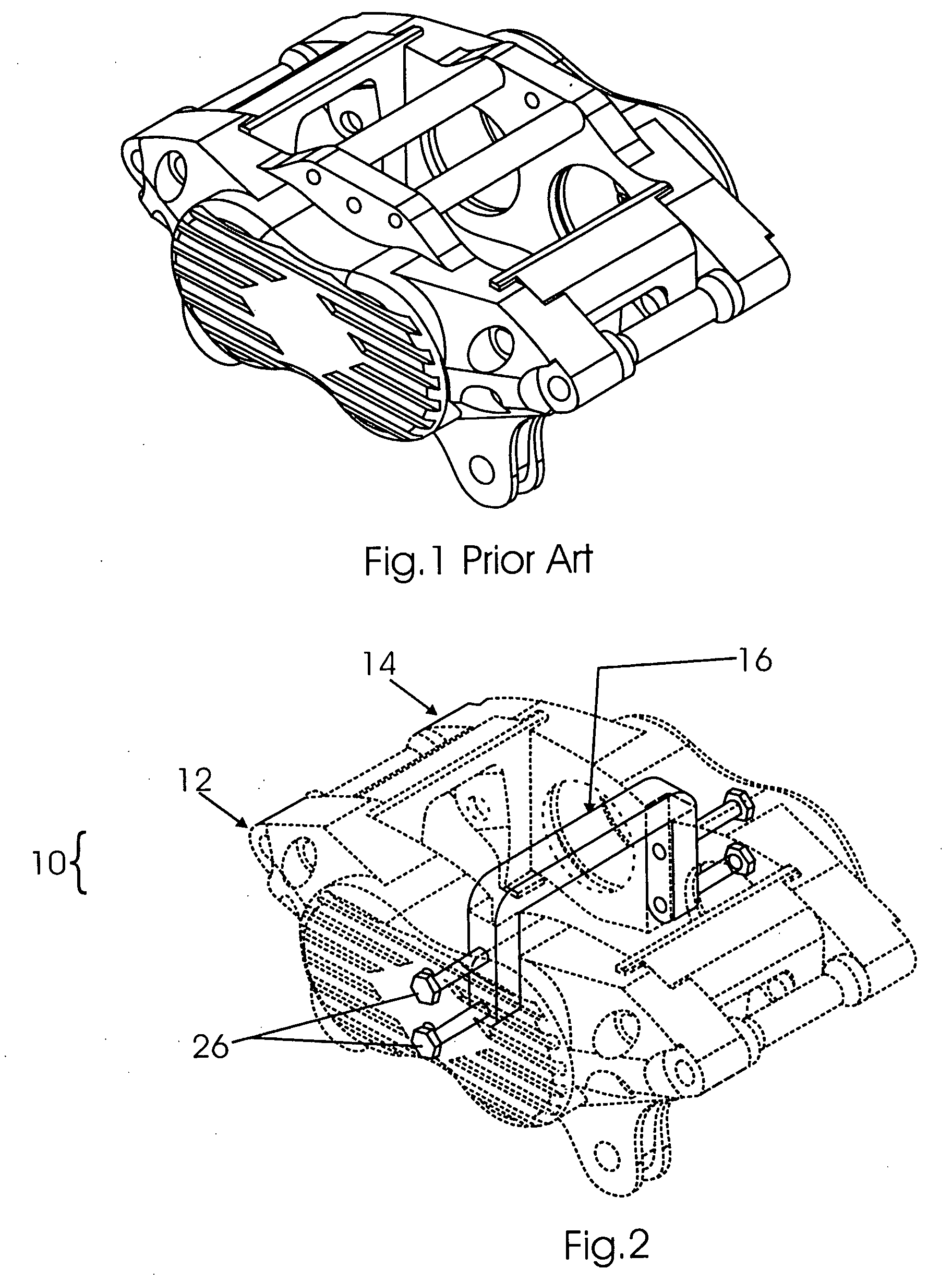 Disk brake caliper having re-enforcing bridge