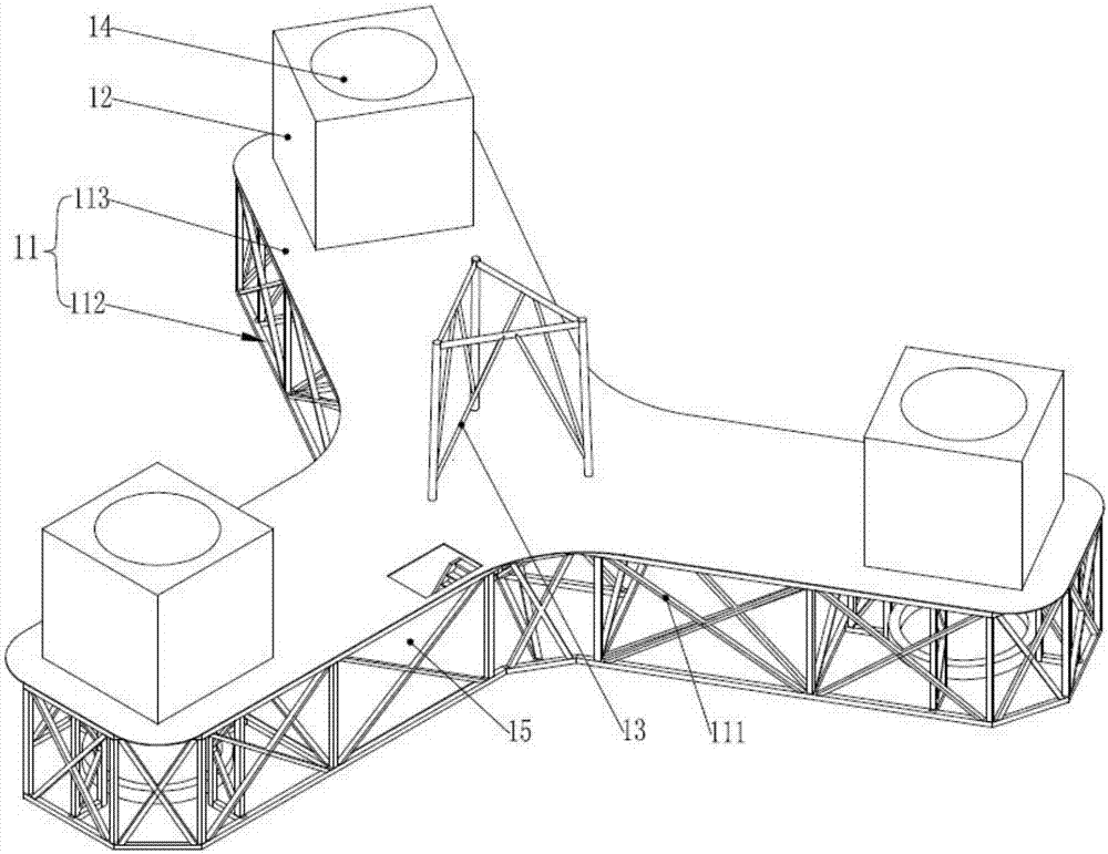 Anemometer tower platform with lifting stairway