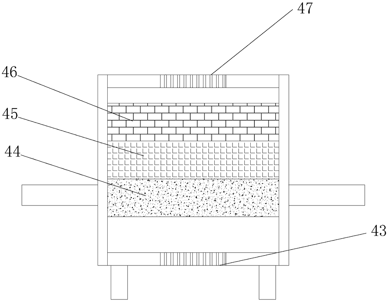 Flue gas treatment device for processing of ores