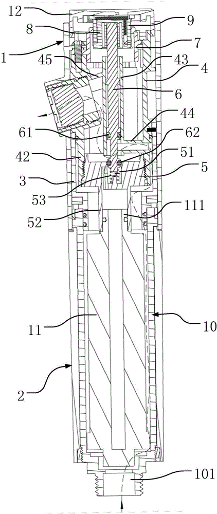 Water purifying shower head capable of switching water ways