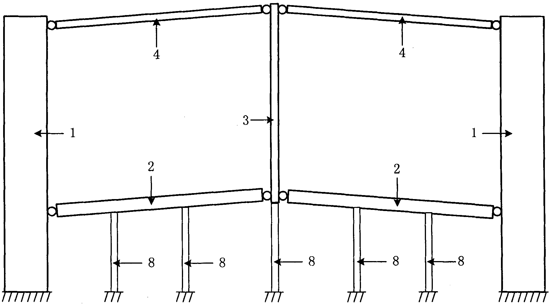 Cable-stayed multi-layer framework structure and construction control method thereof