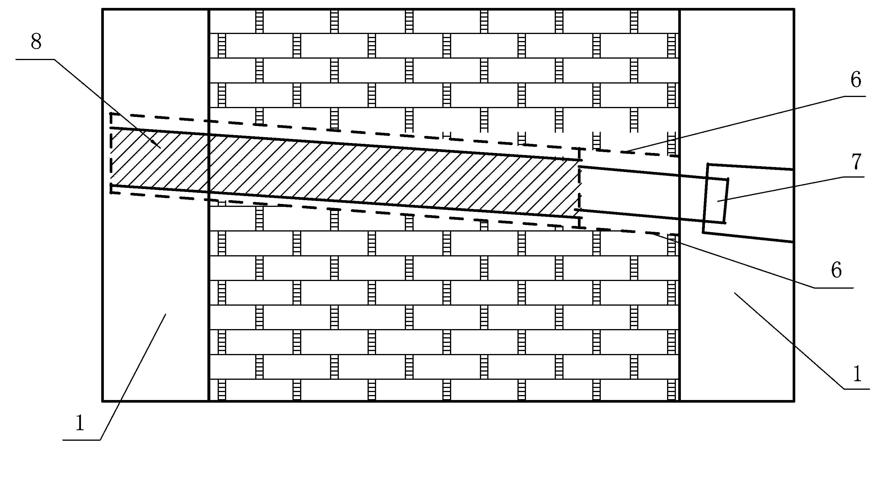 Mining method for metallic ore distributed like plates