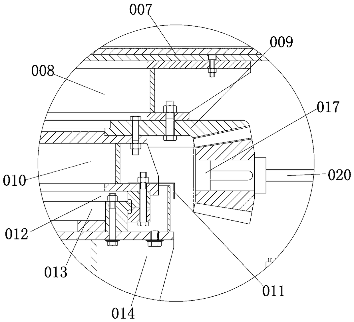 Novel flushing sterilization device special for neurology department