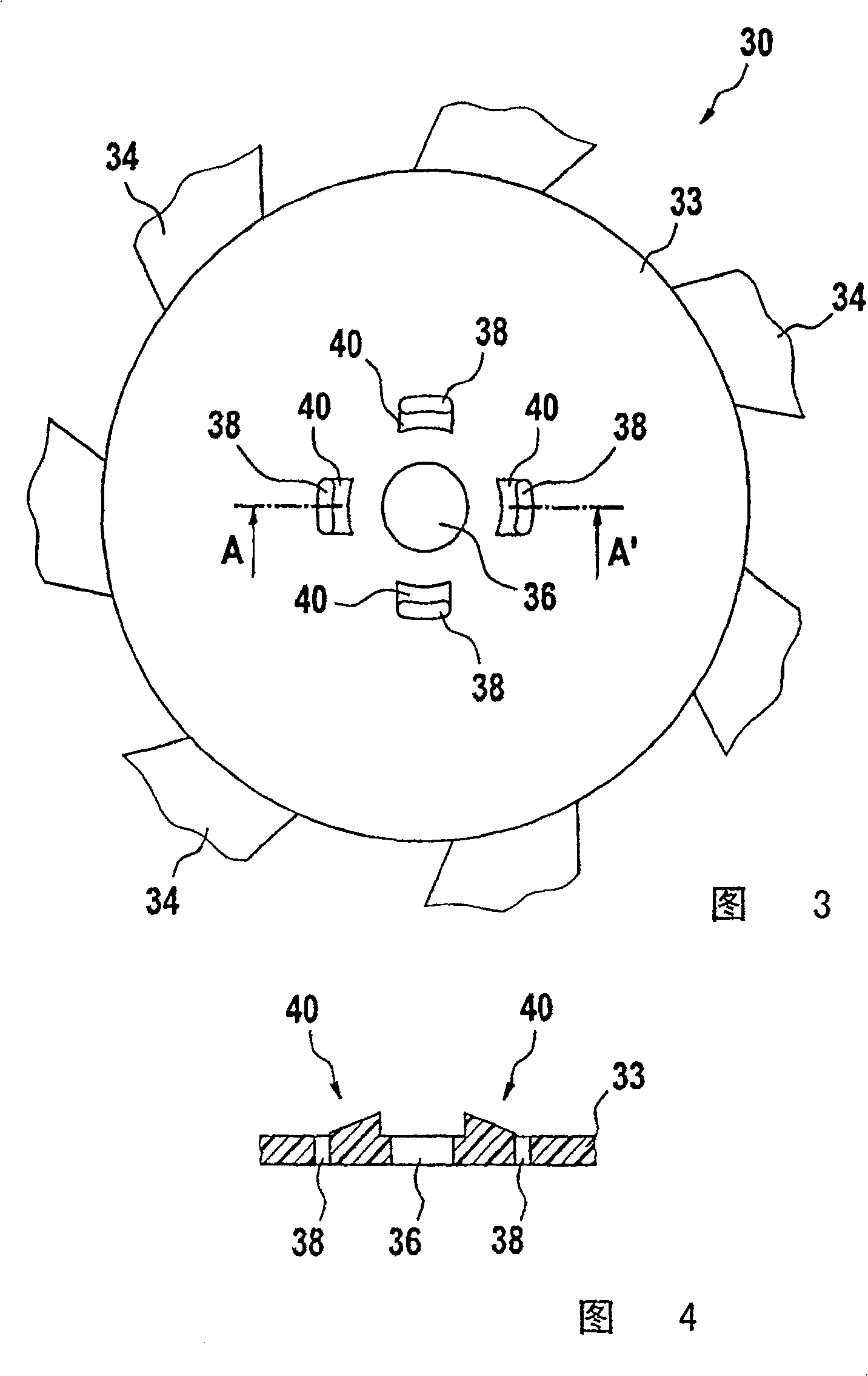 Device and method for fixing an impeller to a shaft