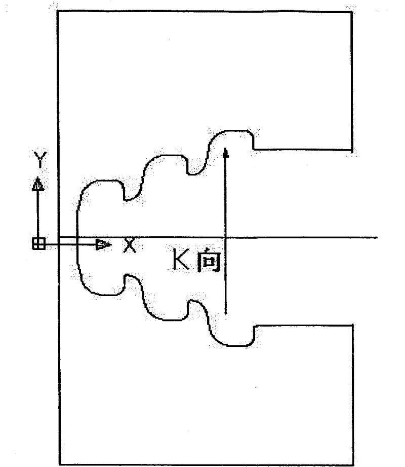 Method for processing slots on turbine rotor for mushroom-shaped blade roots