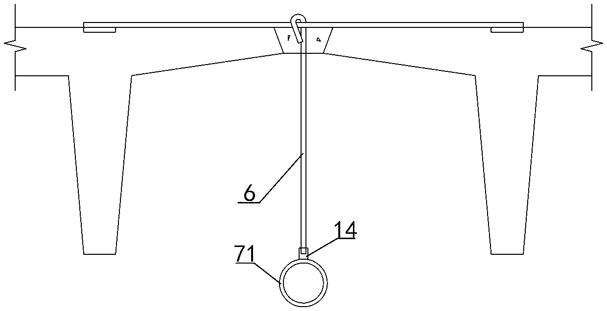 Prefabricated concrete double-T type plate suspension structure and construction method thereof