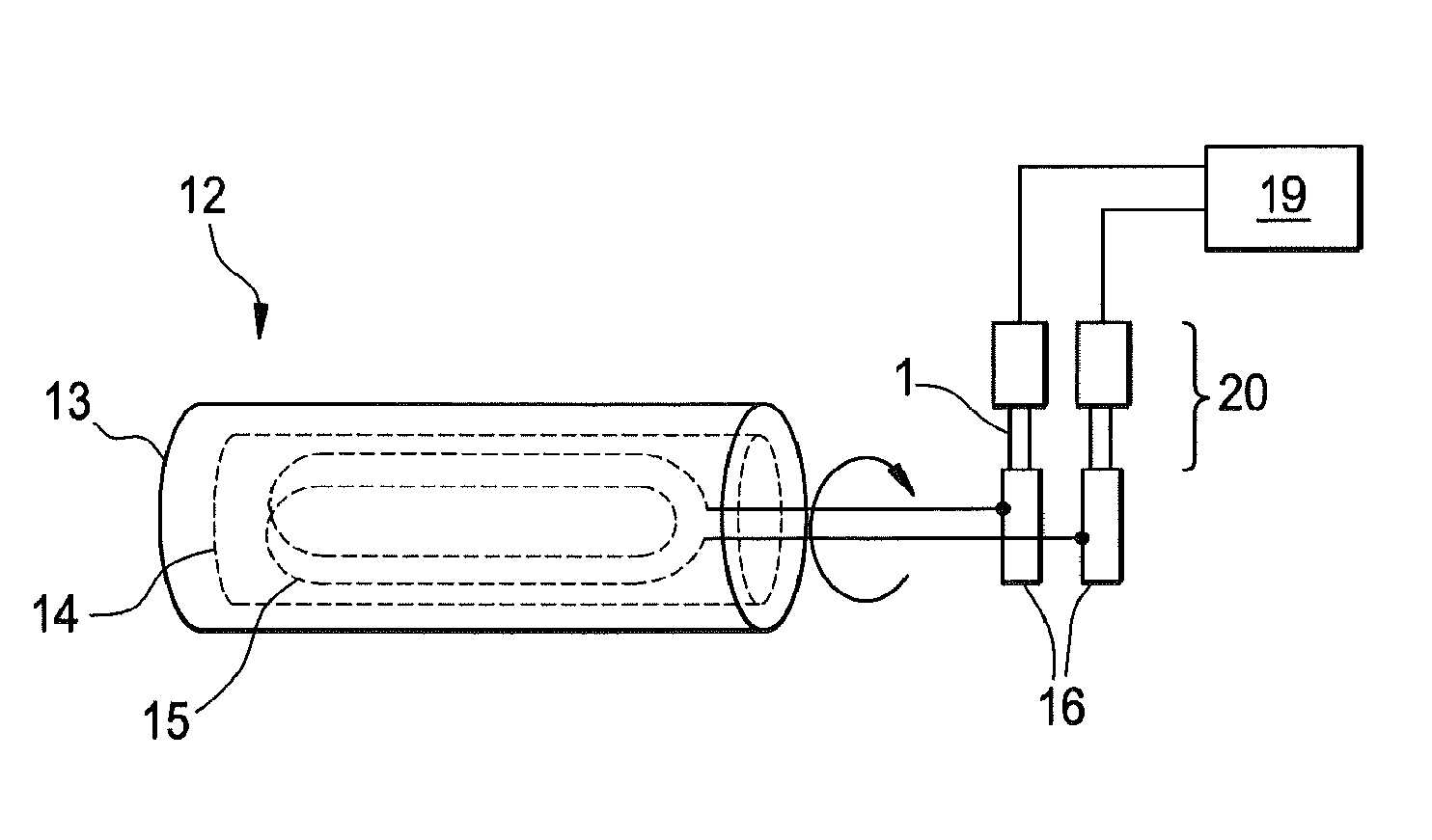 Pin-style collector brush holder with rotating spring plate, radial contact, and brush-wear indicator