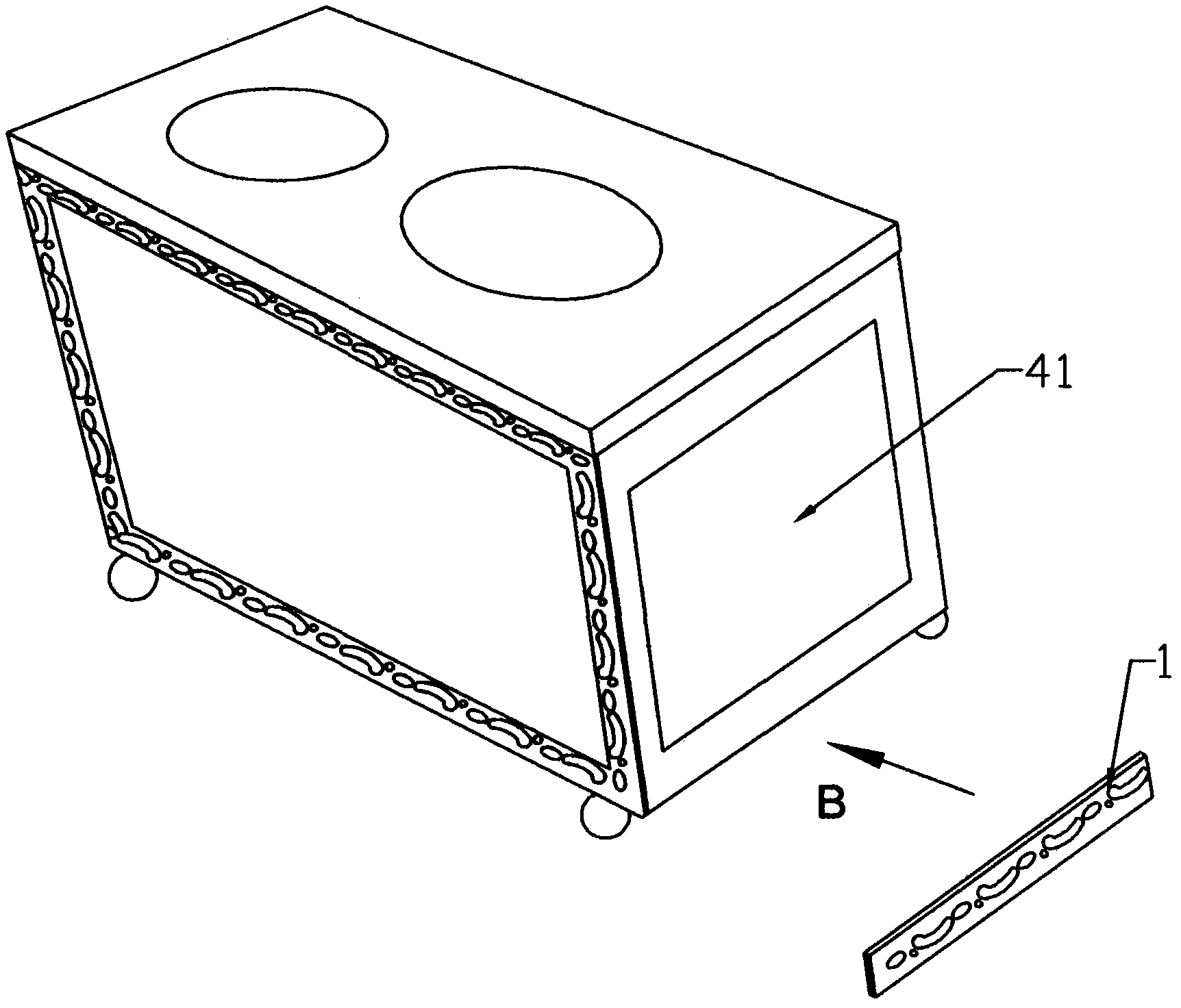 Bathroom cabinet manufactured by PS (polystyrene) expanded polystyrene decoration section