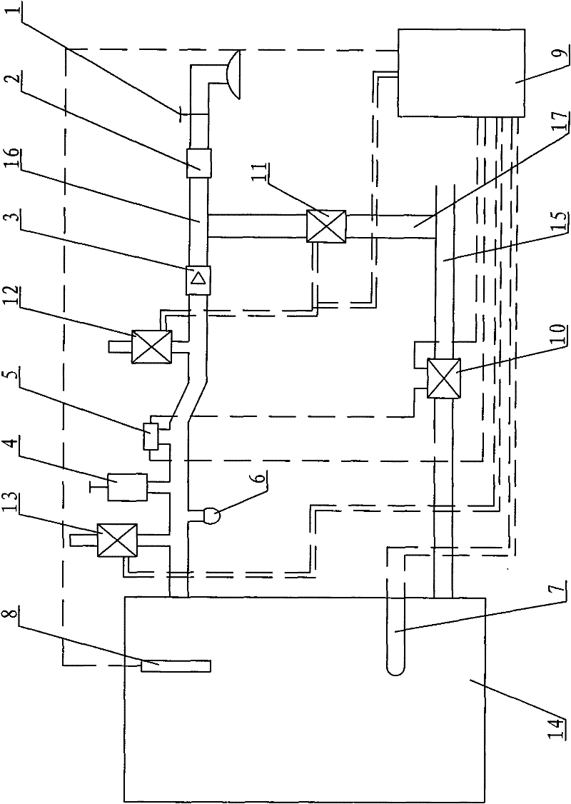 Control system of pressure-limiting glass evacuated solar water heater without water tank