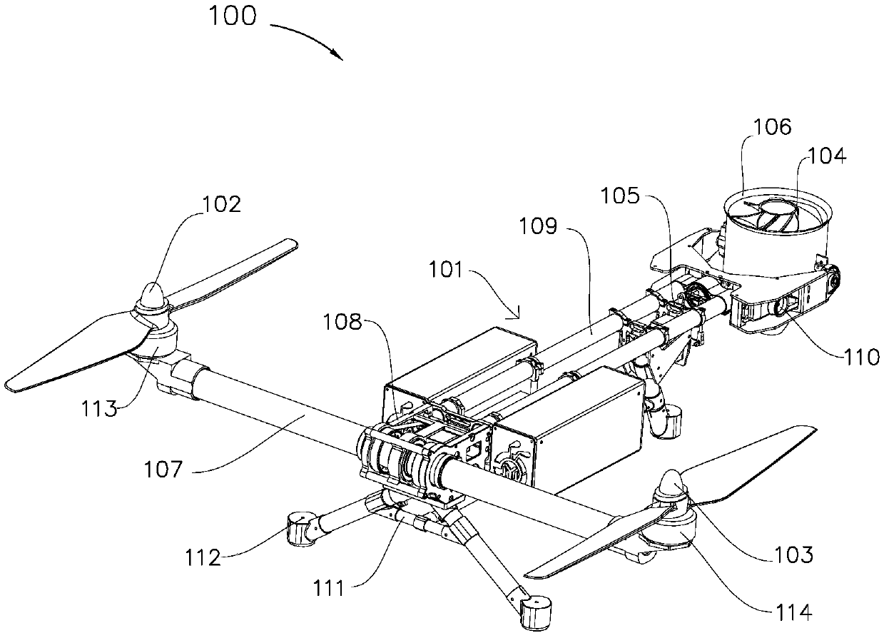 Three-axis aircraft and moving and taking off method