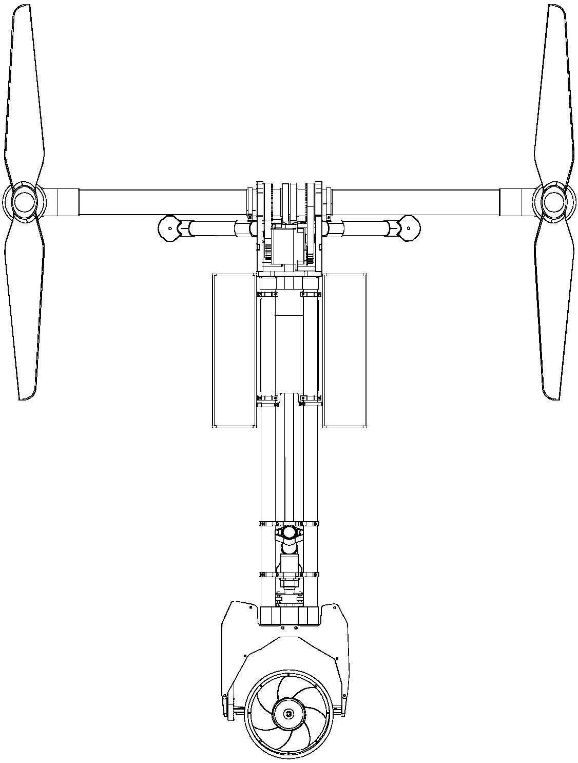 Three-axis aircraft and moving and taking off method