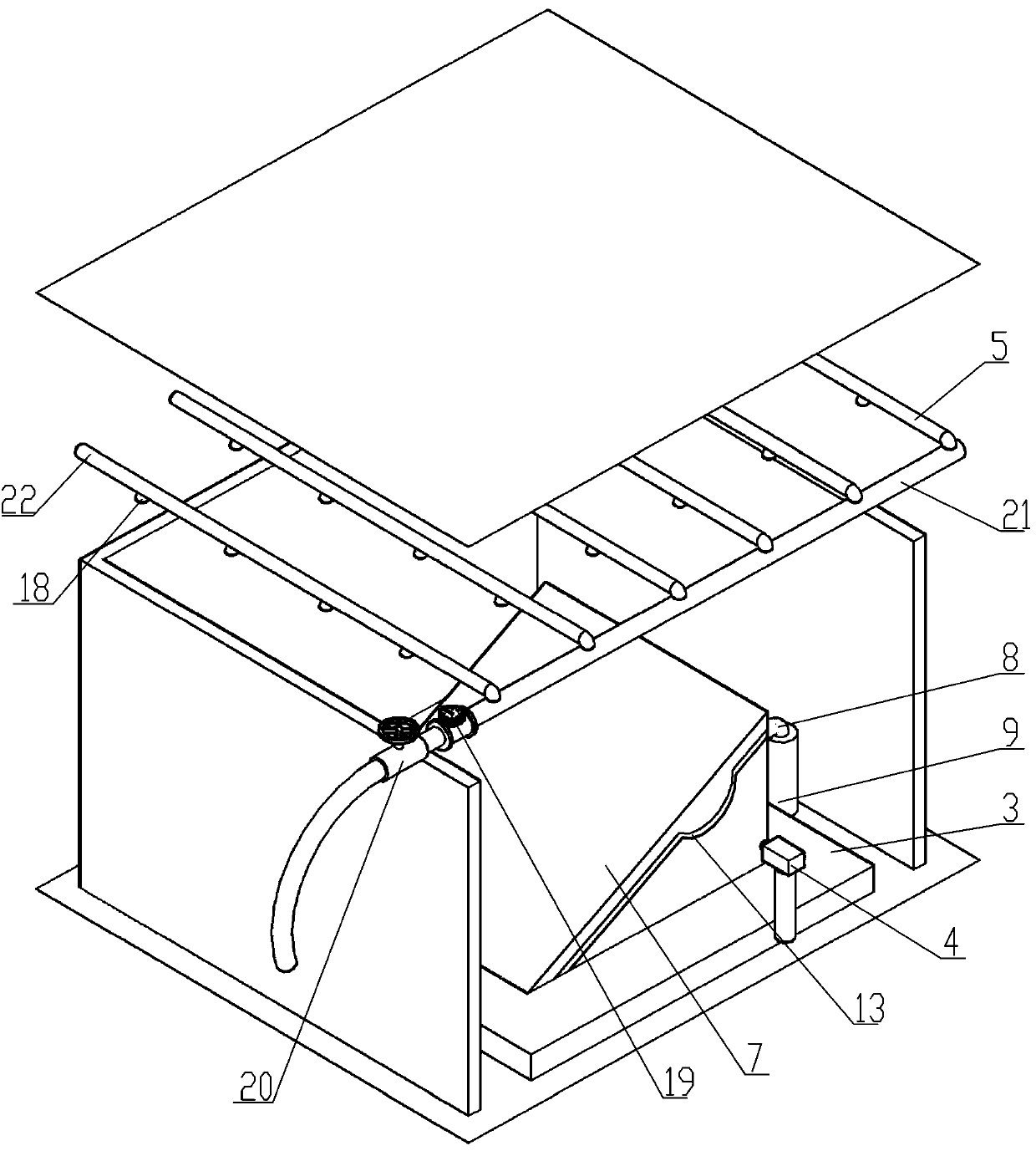 Simulated projectile landslide experimental device and method