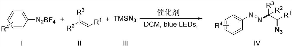 Alkyl aryl asymmetric azo and synthesis method thereof