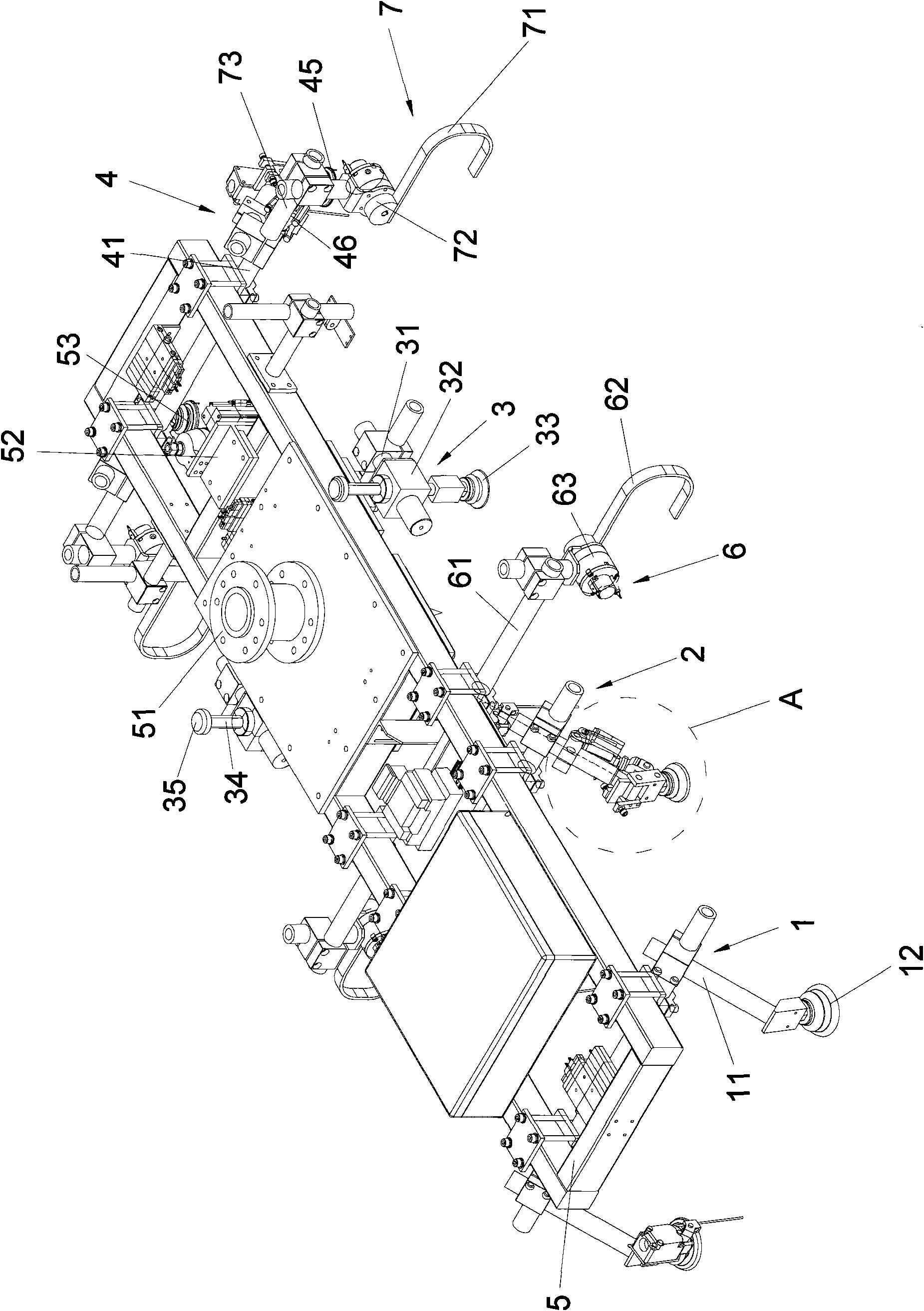 Automobile roof coating robot sucker claw