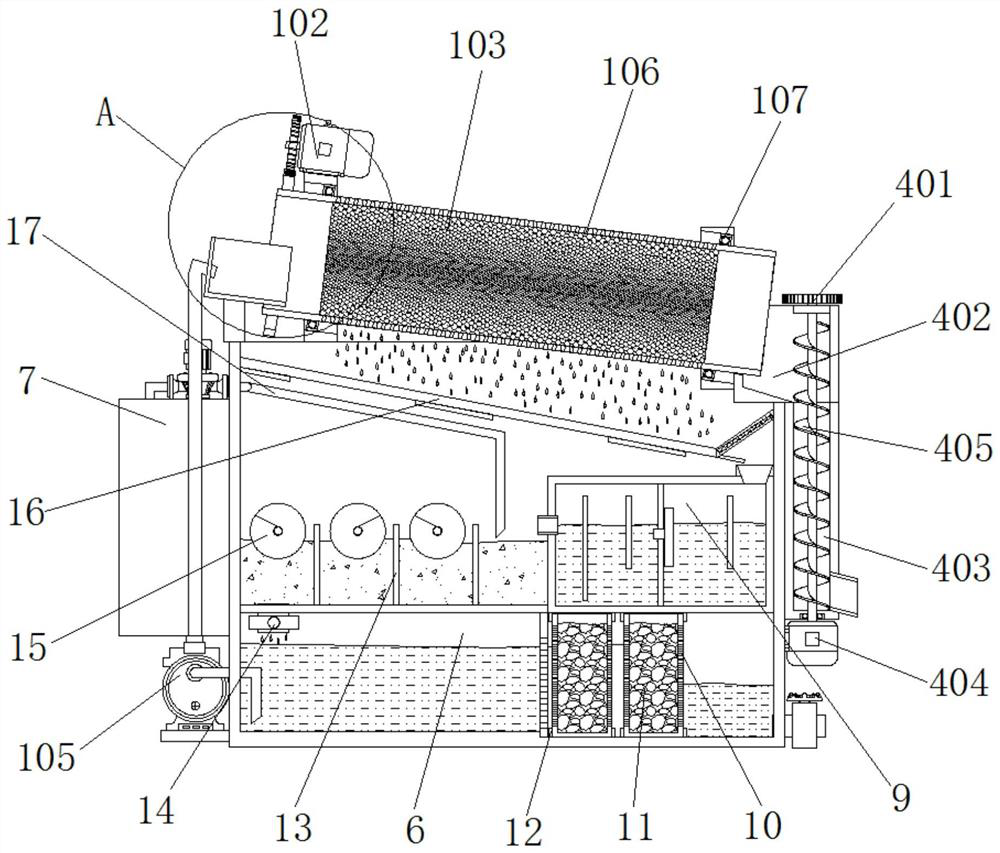 Environment-friendly wastewater filtering and recycling device for water-jet loom