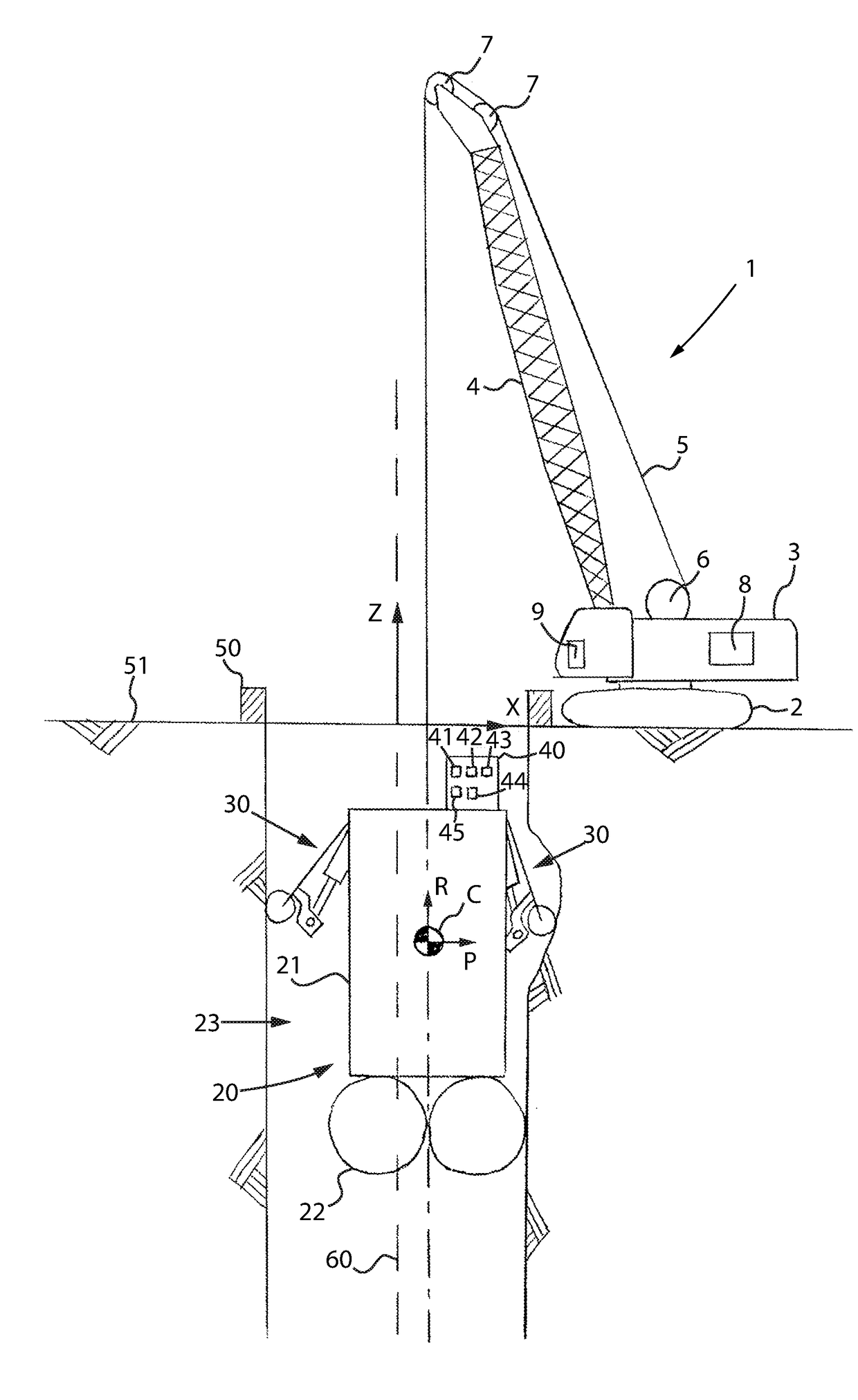 Measuring device of an excavation site