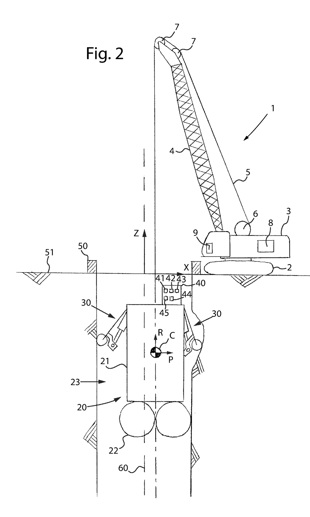 Measuring device of an excavation site