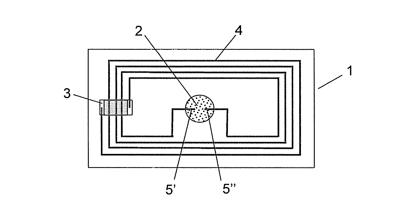 Contactless card with membrane switch made of elasto-resistive material