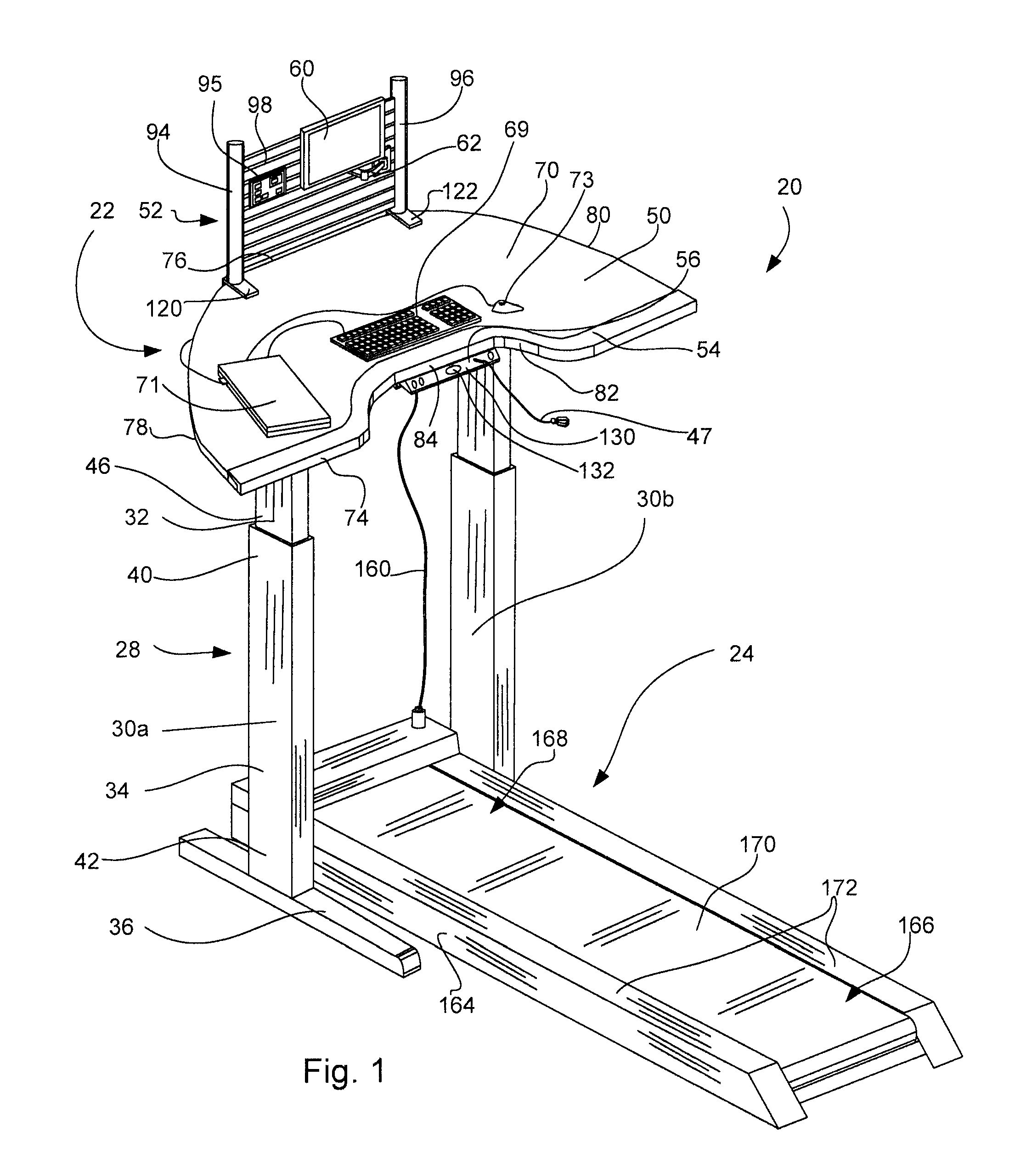 System and method for integrating exercise equipment with a worksurface assembly