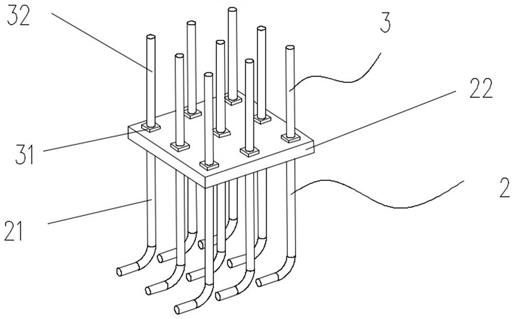 Support foundation conversion structure in limited space and construction method