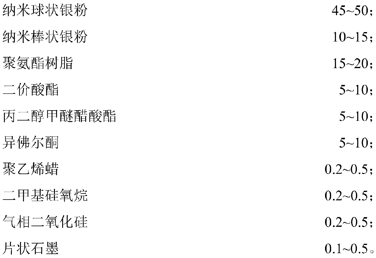 High-resolution printing low-temperature conductive silver paste and preparation method thereof