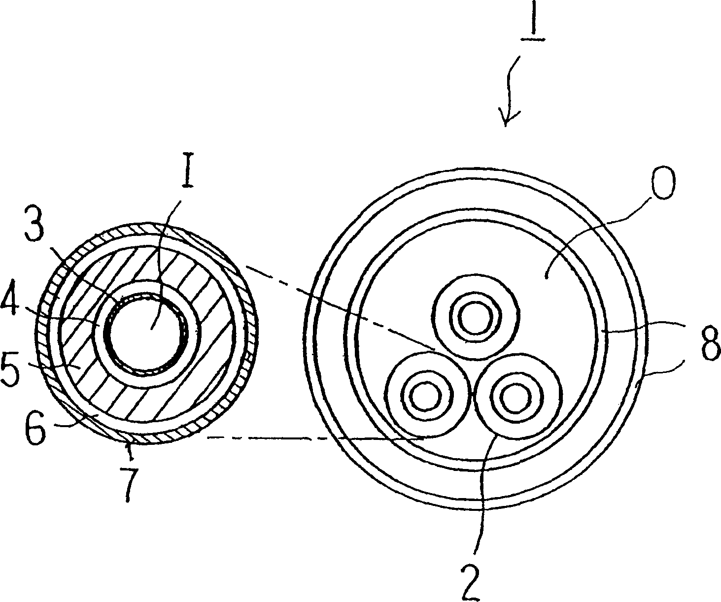 Superconductive cable and superconductive cable line