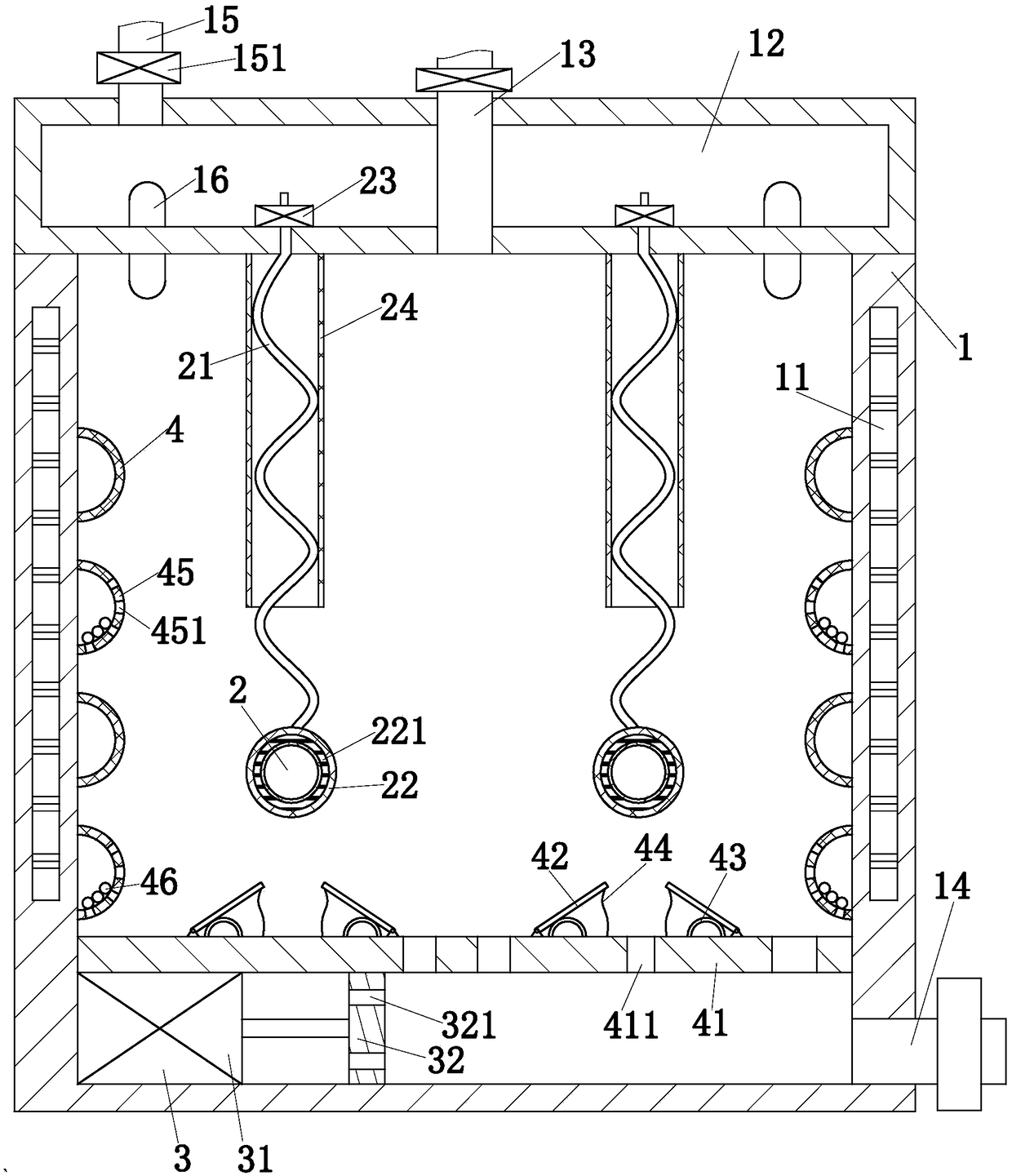 Advanced oxidation treatment device for sewage