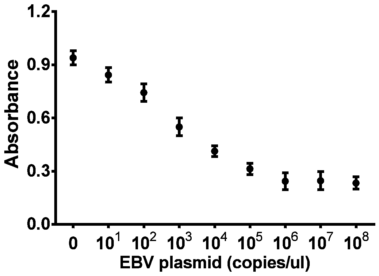 Detection method and application of EBV based on CRISPR-Cas12a and G-quadruplex-heme