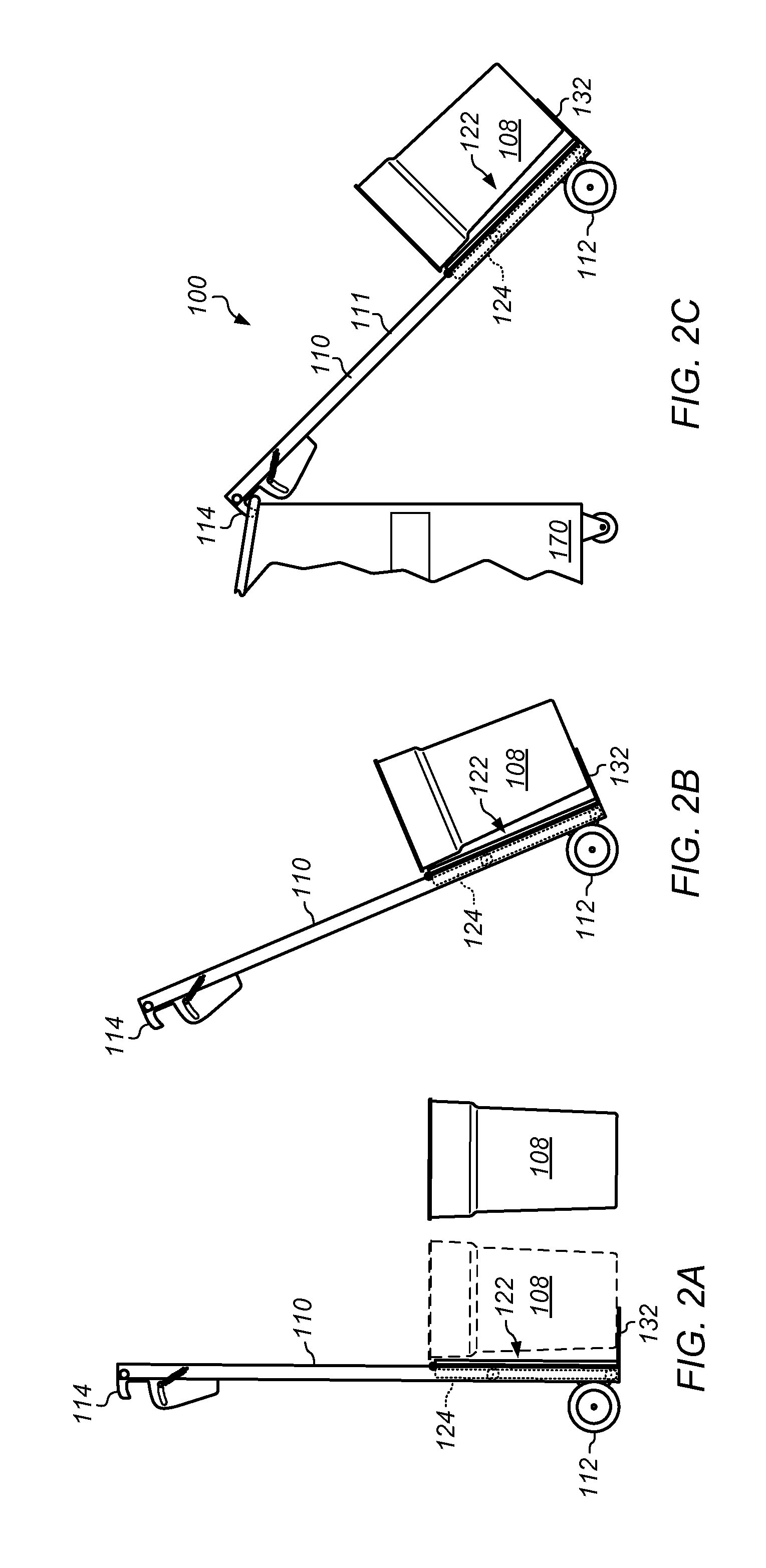 Garbage moving dolly and unloading system