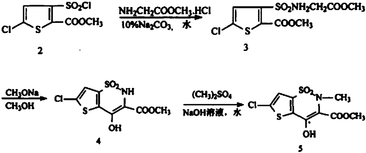 Method for synthesizing lornoxicam intermediate by one-pot method