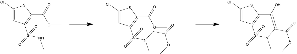 Method for synthesizing lornoxicam intermediate by one-pot method