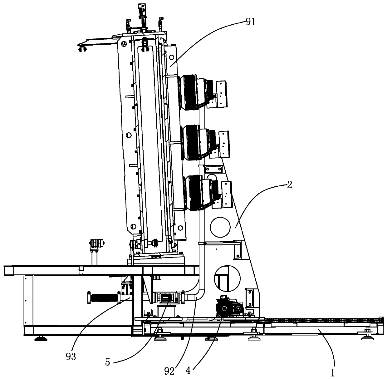 Automatic horizontal moving mechanism applied to heavy load device in automatic production line