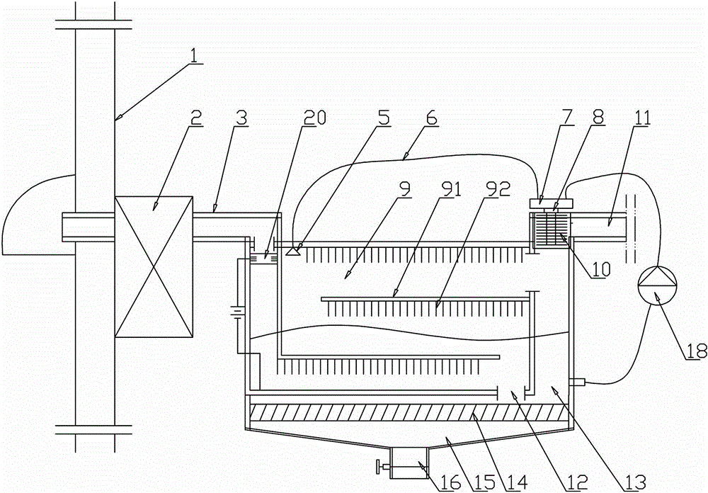 Electrostatic water washing dust removing apparatus